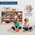 thumbnail image 3 of 20-cubby mobile tray almacenamiento gabinete-almacenamiento organizer con 2 anti-flip fittings 4 castors y 2 boxes para home school o kindergarten, 3 of 7