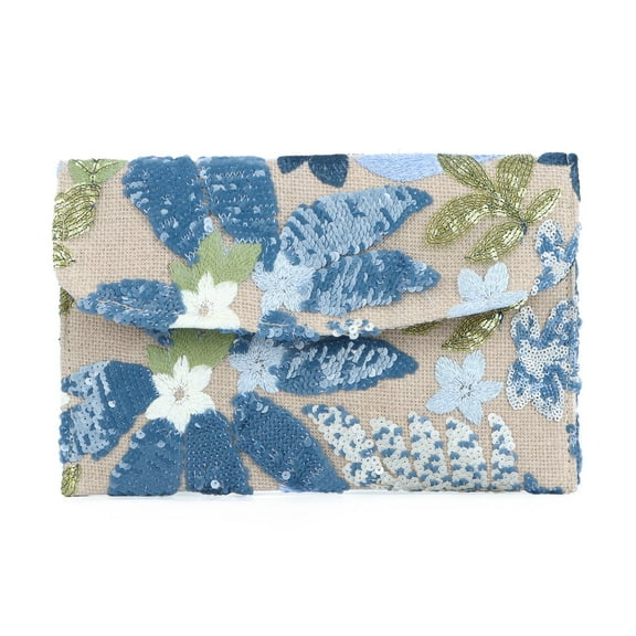 Floral Clutch Purses for Women Summer Embroidery Purses Sequin Beaded Evening Bag for Formal