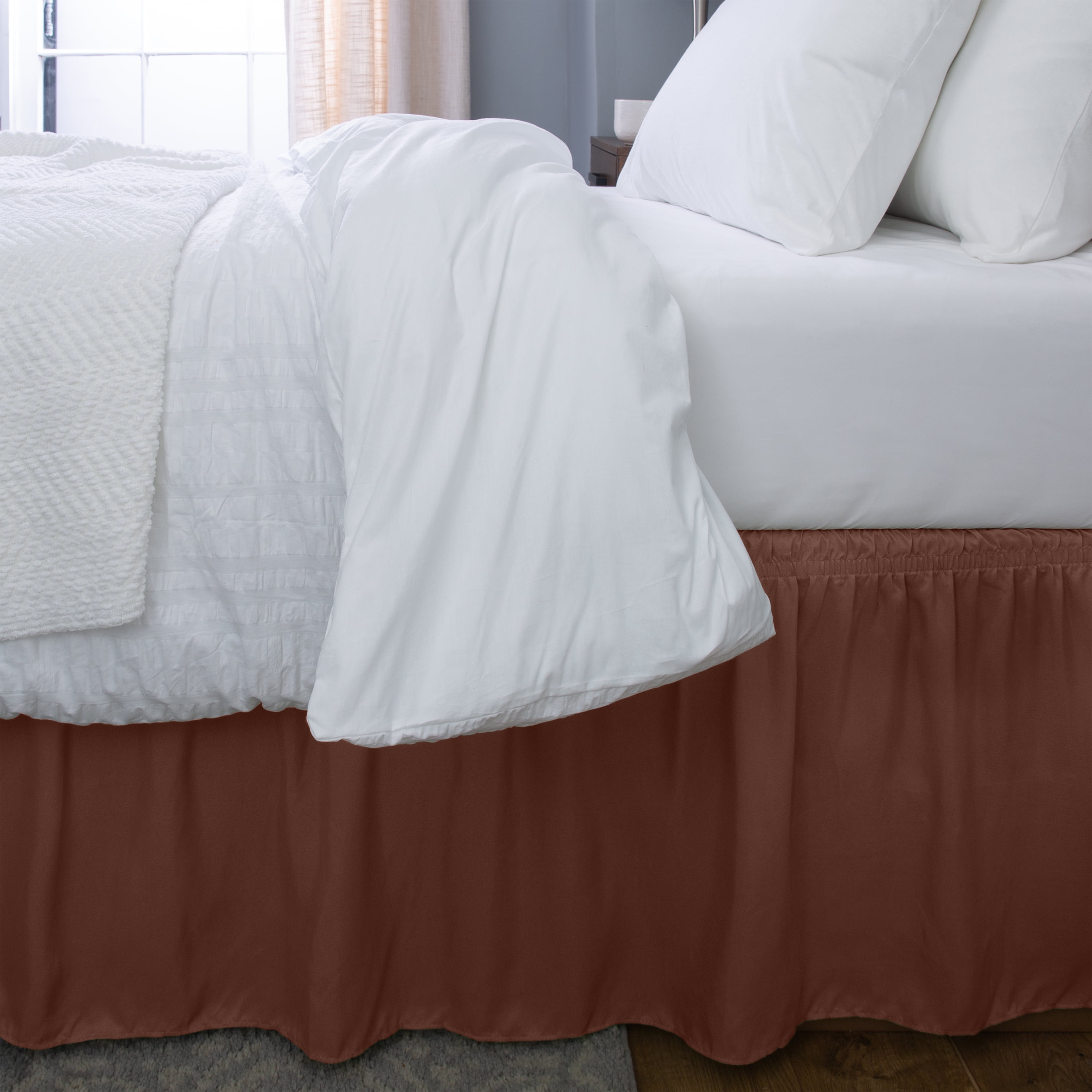 Home Details 18" Drop Wrap Around Bed Ruffle Twin/Full in Chocolate