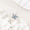 thumbnail image 3 of Butterfly Necklace 925 Sterling Silver Blue Opal Butterfly Jewelry Butterfly Necklaces for Women Mom Mother, 3 of 6