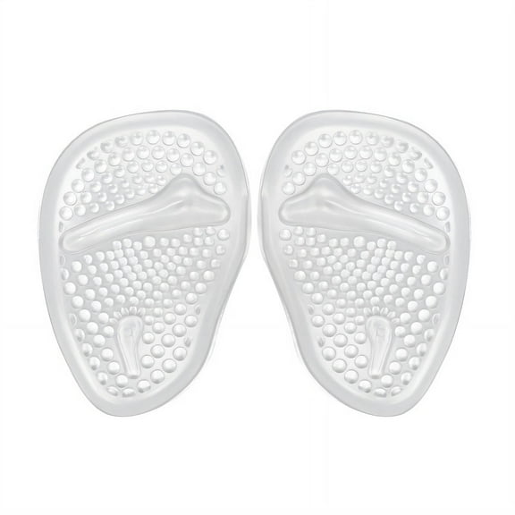 TELOLY 2 Pcs Gel Shoe Inserts for Women,Soft Silicone Insoles,Velvet Grip for Heels,Clear