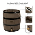 thumbnail image 5 of RTS Home Accents Polyethylene 35 Gallon Round Rain Barrel with Planter, Woodgrain with Black Stripes Color, 5 of 8