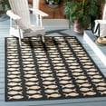 thumbnail image 2 of SAFAVIEH Courtyard Tranter Fishes Indoor/Outdoor Area Rug, Black/Beige, 4' x 4' Square, 2 of 11