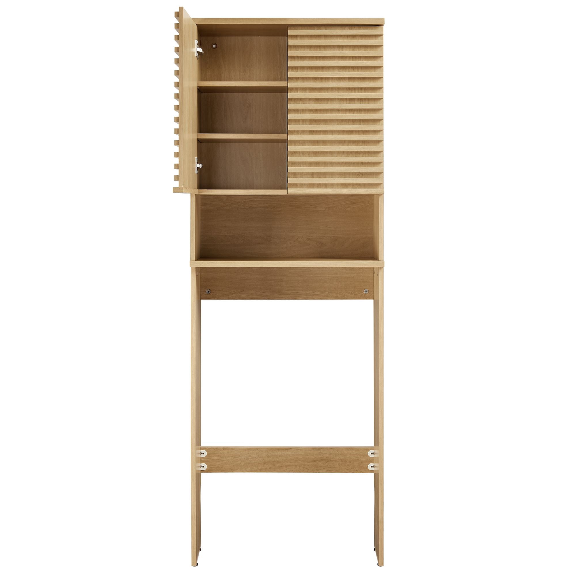 Render Over the Toilet Bathroom Storage Cabinet in Oak