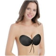 thumbnail image 3 of Bigersell Wireless Bralette Ladies Drawstring Push-Up Bra Lace Breast Stickers Seamless Bra Silicone Underwear Short Size Female Sports Bra, Style 14699, Black L, 3 of 4