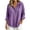 Purple, variant on Women's Long Sleeve Hooded Shirt Tunic Tops Textured Drawstring Hood Half Button Placket Loose Daily Shirts Brown XL