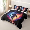 thumbnail image 3 of Feelyou Neon Soccer Print Quilt Full for Boys, Flame Athlete Full Bedspread Sets, Multicolor Black, 3-Piece, 3 of 7