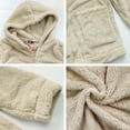 thumbnail image 6 of FANCYINN Womens Teddy Hooded Fleece Jackets & Coats Faux Fur Furry Lapel Zip Up With Pockets Warm Winter Apricot S, 6 of 7