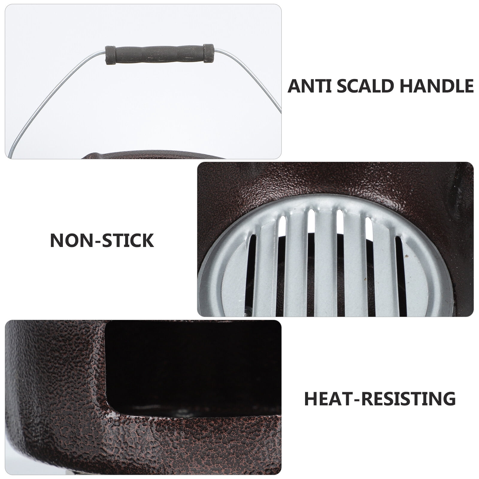 1 Set Furnace Charcoal Boiler Barbecue Stove Cast Iron Oven Tea Stove for Home