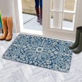 thumbnail image 5 of Retro Blue Boho Welcome Doormat for Indoor/Outdoor Entrance Retro Blue Boho Decoration Door Mat Kitchen Door Mat Bedroom Doormat 17x30 Inch, 5 of 6