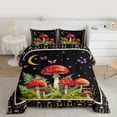 thumbnail image 2 of Feelyou Red Mushroom Plant Queen Comforter Set, Butterfly Galaxy Stars Bedding Set, 3pcs, 2 of 8