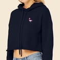 thumbnail image 5 of Dalix Flamingo Embroidered Fleece Cropped Hoodie Cold Fall Winter Women in Navy Blue 2XL XX-Large, 5 of 5