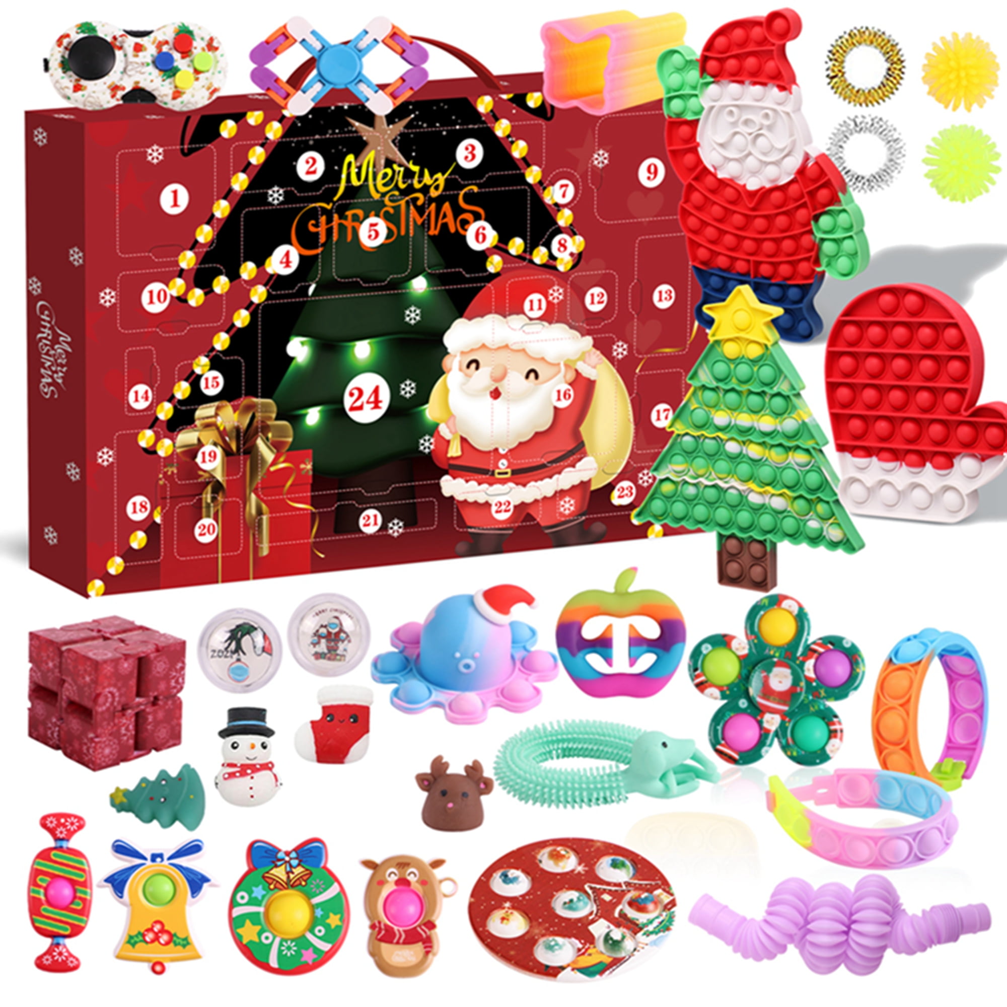 Christmas Advent Calendar, 24 Days Countdown Calendar Sensory Fidget