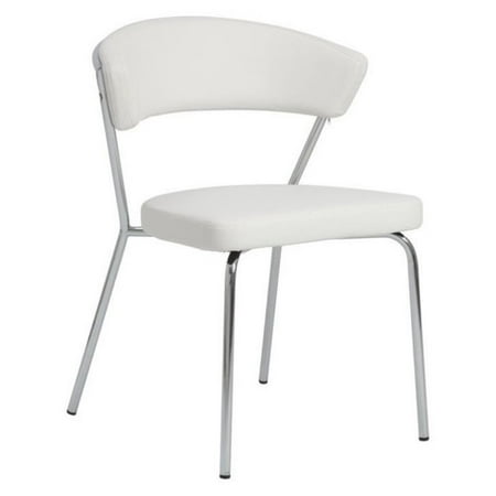 Brika Home Faux Leather Stackable Dining Side Chair In White