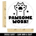 thumbnail image 2 of Pawsome Work Cat Paw Teacher Student Rubber Stamp for Scrapbooking Crafting Stamping - Small 3/4 Inch, 2 of 7