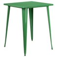 thumbnail image 1 of 31.5'' Square Green Metal Indoor-Outdoor Bar Height Table, 1 of 3