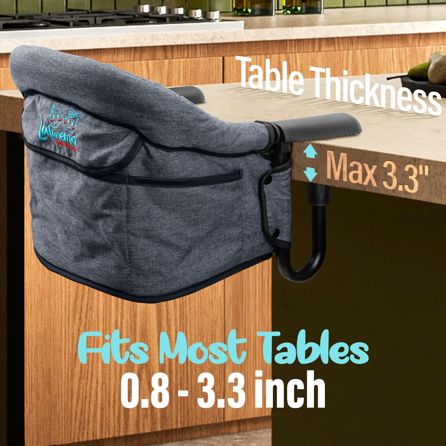 Portable High Chair with Storage Bag - Clip-On Fast Table Chair for Home and Travel