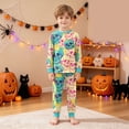 thumbnail image 5 of NIEWTR Girls Boys Halloween Pajamas Boys Pjs Set Funny Graphic Print Long Sleeve and Pants Jammies 2 Piece Boys Sleepwear Lounge Clothe Kids Fall Outfits, 5 of 9