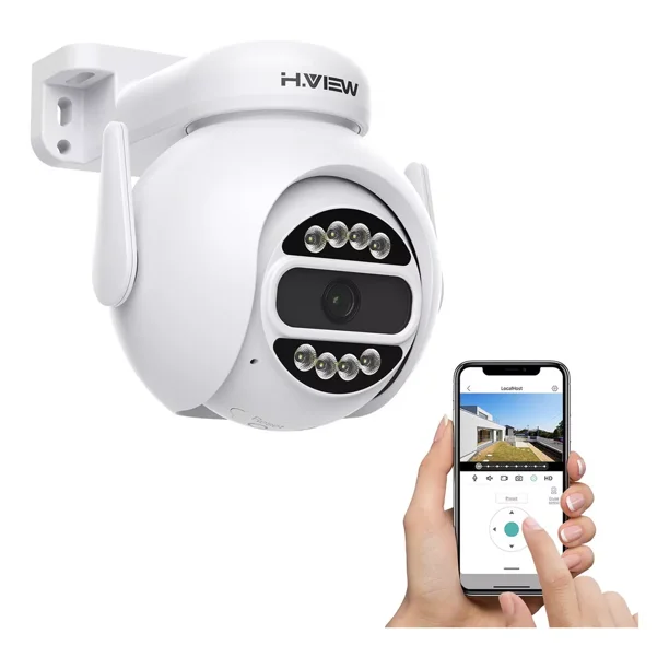 Ip Cámara De Seguridad Wifi Exteriores Con Led Alarma Icsee Color Blanco