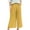 Yellow, variant on EDFBUYKRS Female Women Pants Casual Womens Pants Petite Short Length White Womens Culottes Linen Wide Leg Palazzo Pants Elastic Waist Capri Trousers with Pockets L
