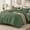 Dark Green, variant on EMONIA 3-Piece Queen Comforter Set,Soft & Cozy Washed Brushed Micro-Poly Down Alternative Bedding Set,Lightweight Fluffy Reversible Bed in a Bag,Beige