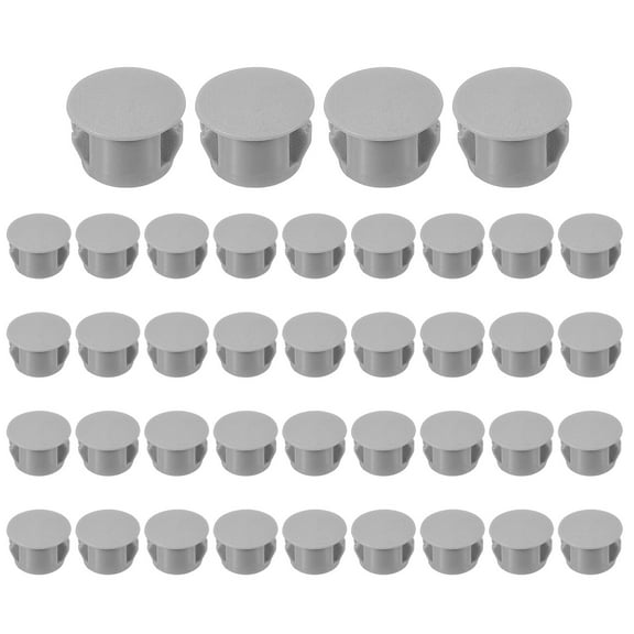 Uxcell 12mm/1/2" Plastic Hole Plugs, Flush Type Round Plug Snap in Locking Screw Hole Covers Grey 40 Pcs