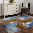 thumbnail image 3 of Area Rugs 2.7'x5', Blue Brown Abstract Carpet for Living Room Bedroom Dining Room, Gradient Vintage Oil Painting Modern Art Throw Kitchen Rugs Non Slip Washable Rectangle Indoor Outdoor Rugs, 3 of 8