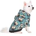 thumbnail image 2 of Fotbe PUG HEAD And Flower Print Small Dog Sweater Hoodies Pet Grey Hooded Soft Fleece Sweatshirts with Pocket Fall Winter Puppy Cat Sweaters Warm Clothes-X-Large, 2 of 7