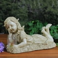 thumbnail image 2 of Northlight 14.5" LED Lighted Solar Powered Lounging Boy Outdoor Garden Statue, 2 of 3