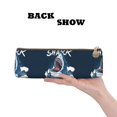 thumbnail image 2 of Naloa Shark Print Leather Pencil Case - Portable Big Capacity Pencil Pouch Organizer Bag Stationery Bag for Work & Office Pencil Pen Case, 2 of 5