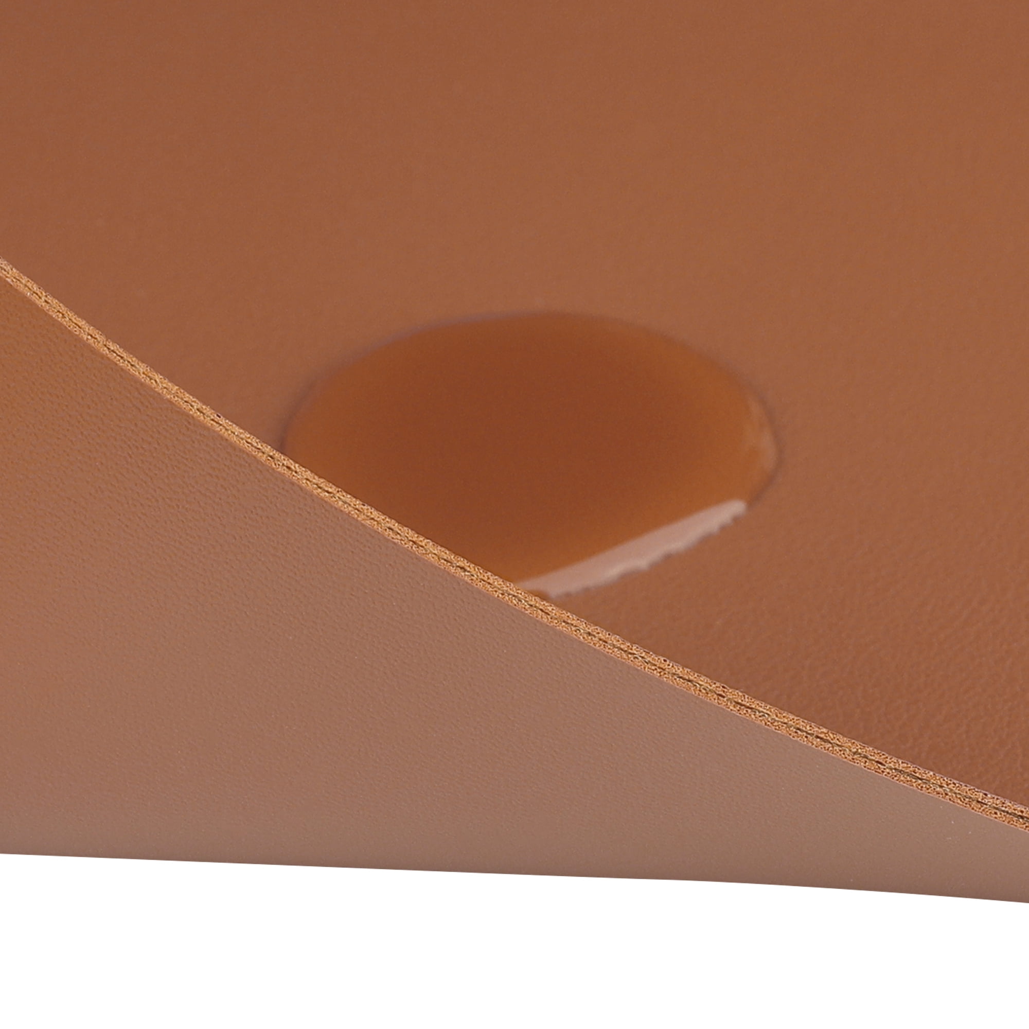 Unique Bargains Set of 6 Wedge Faux Leather Heat Resistant Wipe Clean Round Table Mats Brown