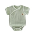 thumbnail image 2 of Mifsaly Newborn Baby Bodysuit Short Sleeve Ribbed Cotton Bodysuits Infant Soft Breathable Daily Outfits, 2 of 5