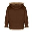 thumbnail image 5 of JUUYY Men's Winter Coats Sherpa Lined Jacket Shearling Leather Coat Faux Suede Sherpa Lined m Button Coat Coffee M, 5 of 6