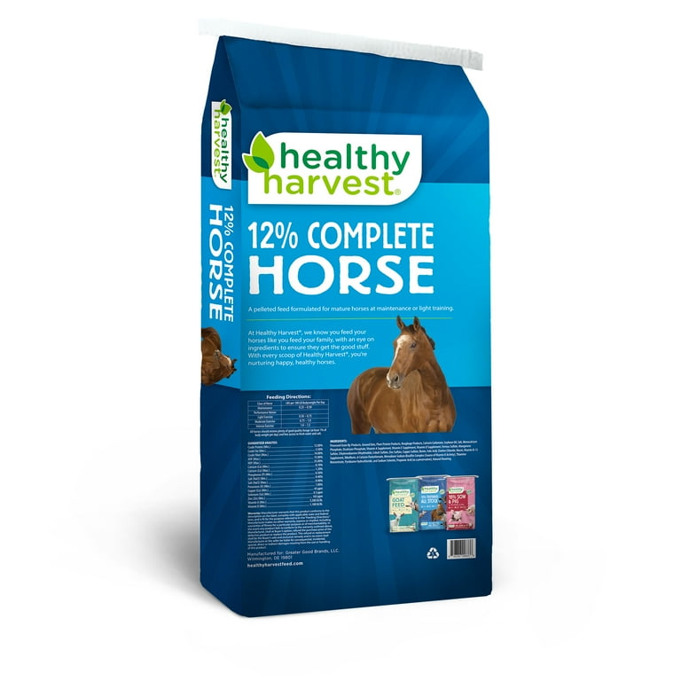 2 pack Healthy Harvest All Natural 12 Complete Horse Feed Pellets for Mature Horses 40 lb