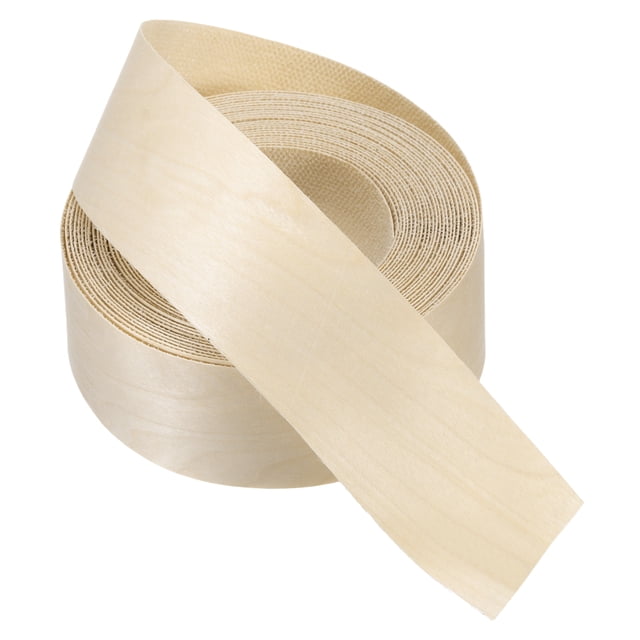 Bisel de Uxcell, Cinta de Chapa de Madera Pre-pegada Flexible para Bisel de Contrachapado con Adhesivo Termofusible para Restauración de Muebles Abeto 2 pulgadas x 25 pies
