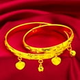 thumbnail image 6 of DESIGNICE Gold Plated Bell Heart Bracelet Children Boys Girls Baby Kids Jewelry, 6 of 7