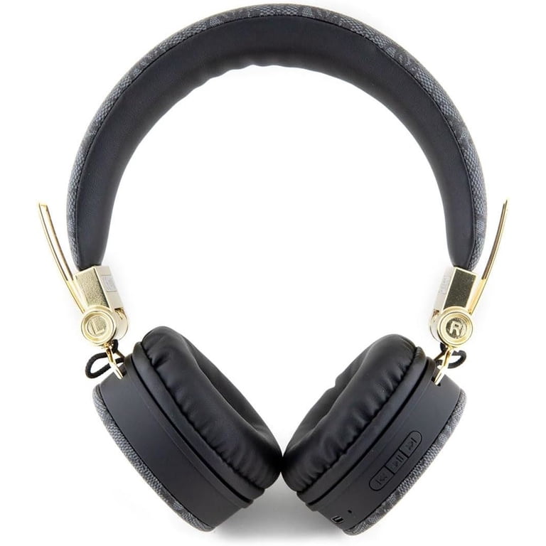GUESS Wireless Over-Ear Headphones, Black Gold, Bluetooth 5.3, USB