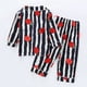 thumbnail image 4 of Odeerbi 1-8 Años Niños Niñas Pijama de Satén Con Solapa Dentada Camisa de Manga Larga Conjunto de Pantalones Suave Estampado Degradado Pijama de Dos Piezas, 4 of 9