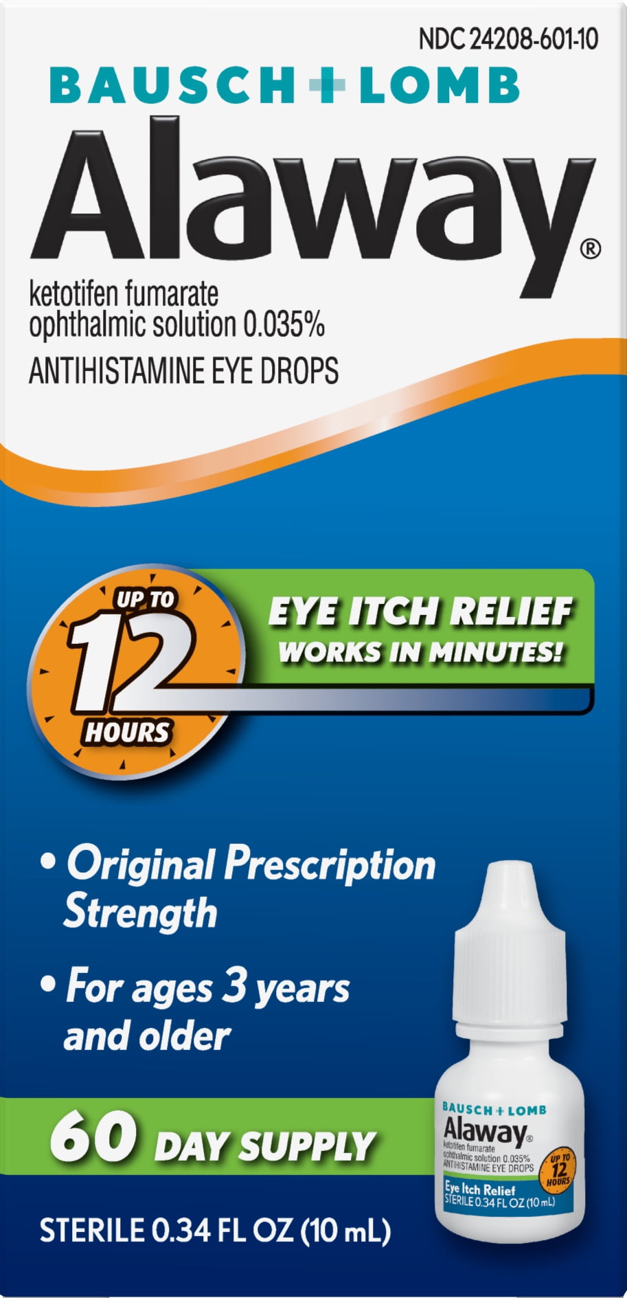 Alaway® Antihistamine Eye Drops(Ketotifen Fumarate Ophthalmic Solution 0.035)from Bausch + Lomb