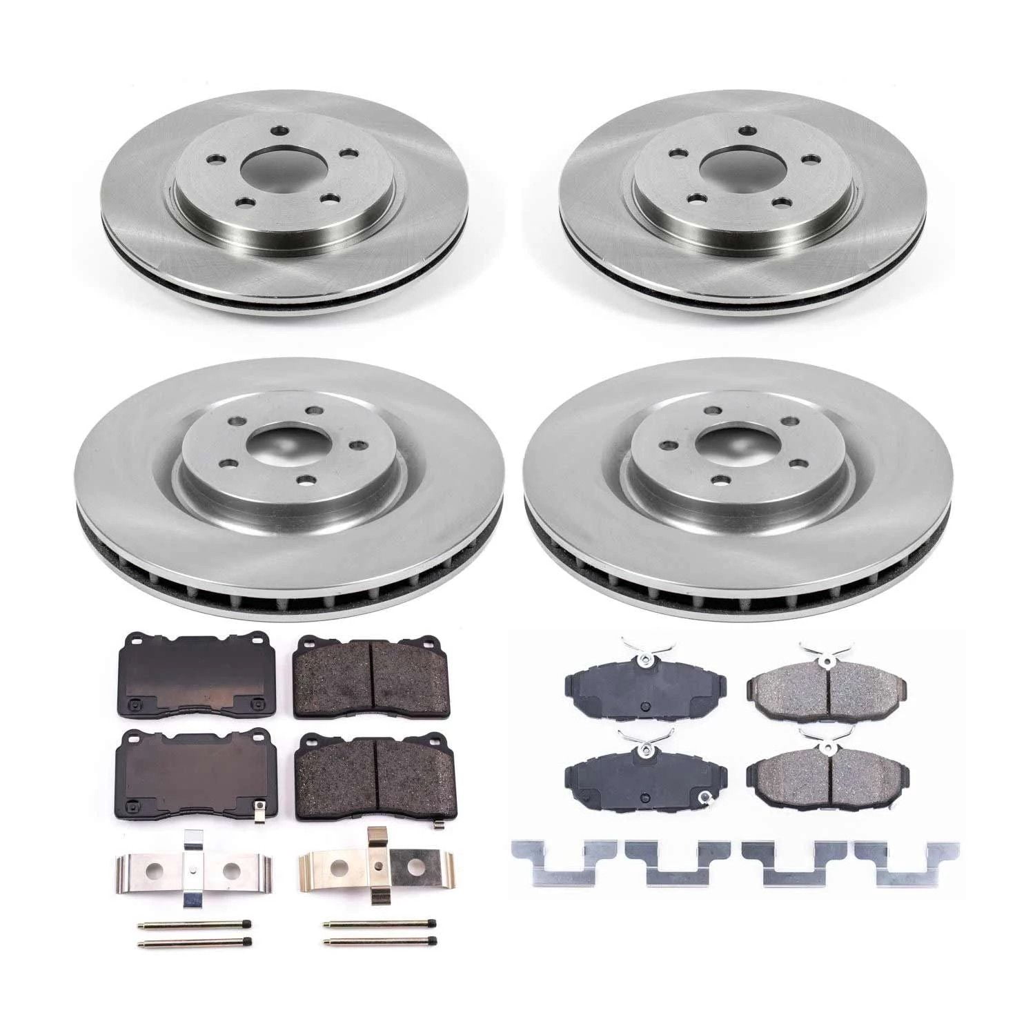 Power Stop Front and Rear Stock Replacement Brake Pad and Rotor Kit KOE4148