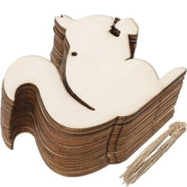 Uonlytech 20Pcs Unfinished Wooden Squirrel Cutouts Beige Blank Wood Chips for Crafts