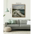 thumbnail image 4 of Drsoum Large 24x24in Natural Framed Vintage Ocean Seascape Canvas Wall Art Seaside Coastal Scenery Classic Bedroom living room Decor, 4 of 5
