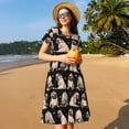 thumbnail image 4 of Disketp French Bulldog para Vestido de Manga Corta para Mujeres, Vestidos de Verano para Mujeres, Casual y Holgado para la Playa, 4 of 6