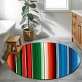 thumbnail image 3 of Round Rugs 4Ft, Mexican Serape Round Area Rug Washable Indoor Throw Carpet, Colorful Stripes Vertical Lines Abstract Soft Non Slip Circle Rug for Kitchen Nursery Room Home Decor Aesthetic, 3 of 8