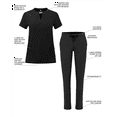 thumbnail image 3 of Adar Addition Go-Higher Scrub Set For Women - Notched V-Neck Scrub Top & Skinny Cargo Scrub Pants, 3 of 7