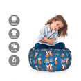 thumbnail image 2 of Forest Storage Toy Bag Chair, Woodland Animal Joyous Botanical Blossoms Happiness, Stuffed Animal Organizer Washable Bag, Small Size, Vermilion Cobalt Blue, by Ambesonne, 2 of 3