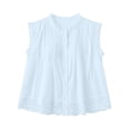 thumbnail image 6 of BODOAO Women’s Sleeveless Eyelet Lace Tank Top Scalloped Crop Vintage Tops Loose Fit Ruffle Trim Embroidered Hem Casual Mock Neck Summer Shirt for Work Beach Vacation Daily Wear Light Blue L, 6 of 7