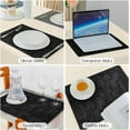 thumbnail image 5 of Reversible Vinyl Placemats Set of 6, Faux Leather 100% Waterproof Oil-Proof Wipeable Place Mats, Heat Resistant Dual Sided Table Mats for Kitchen/Dining/Party (Black, 12 x 18 Inch), 5 of 6