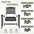 thumbnail image 5 of FUNDAZE All-Weather HDPE Double Patio Chair with 2-Tier Table & Umbrella Hole, Outdoor Conversation Set for Garden, Poolside, Balcony, Black, 5 of 9