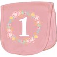 thumbnail image 2 of Inktastic 1st Birthday Rose Flower Wreath Girls Baby Burp Cloth, 2 of 3